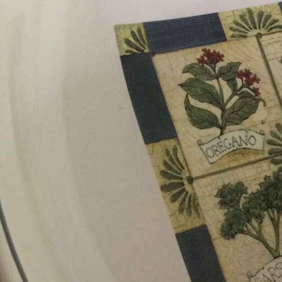 HERBS 🌱 VTG Over and Back HERBS Portugal Pasta🍝 SALAD SERVICE BOWL - Picture 4 of 14